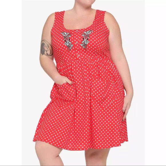 Disney Minnie Mouse Her Universe Red Polka Dot Strawberry Dress 3x - Picture 3 of 15